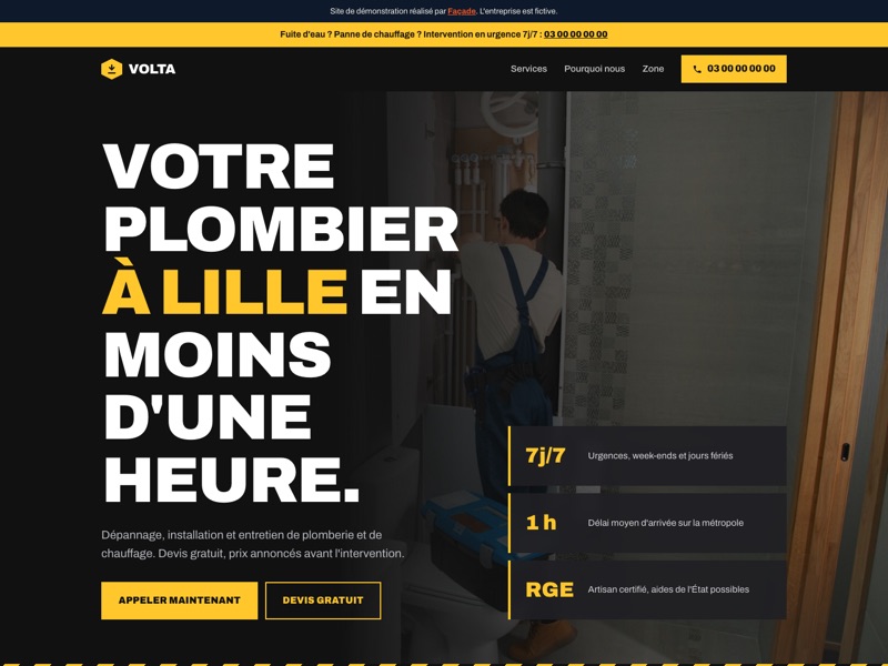 Site de démonstration Volta Plomberie