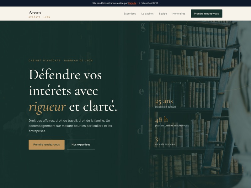 Site de démonstration Arcan Avocats