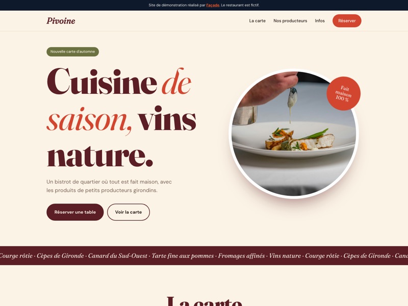 Site de démonstration Pivoine